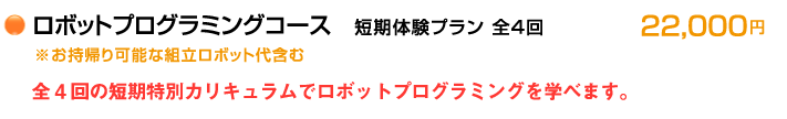 ロボットプログラミング短期体験